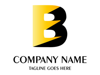 Letter BE combination with black and yellow color logo © achmad