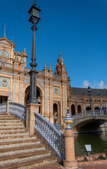 Naklejka premium Visite de Séville - Plaza de España - Place d'Espagne