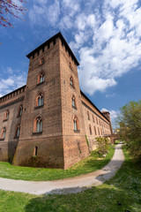 Fototapeta na wymiar Pavia, Italy: the medieval castle at spring