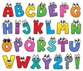 Meubelstickers Alfabet Cartoon alfabet onderwerp afbeelding 1