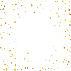 Gold stars random luxury sparkling confetti. Scatt