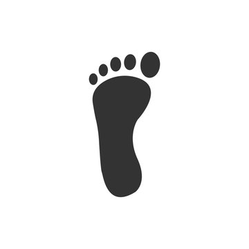 Foot, leg, print icon. Vector illustration, flat design.