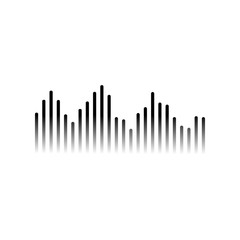 sound wave icon. Vector illustration, flat design.