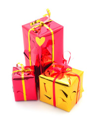Gift boxes, gifts on a white background isolated.
