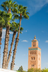 Morocco, Marrakech, Koutubia Mosque Minaret