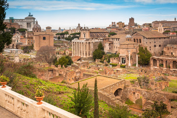 Fototapeta na wymiar Architecture of the Roman Forum in Rome, Italy