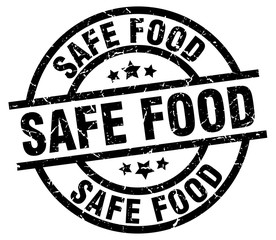 safe food round grunge black stamp