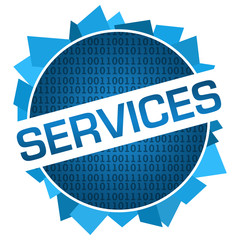 Services Blue Binary Circular Badge Style 