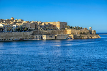 Fototapeta na wymiar View of Grand Harbor and Valletta, Malta