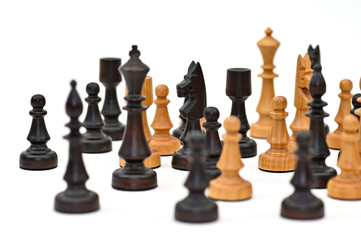 Pionki szachowe czarne/białe v2 - obrazy, fototapety, plakaty
