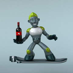 Obraz na płótnie Canvas Green Robot - 3D Illustration