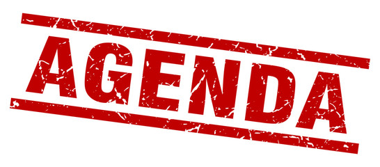 square grunge red agenda stamp