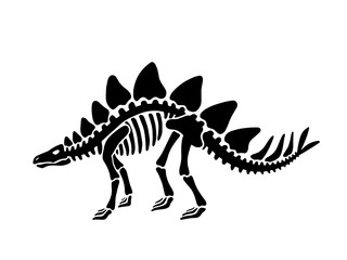 Dinosaur stegosaurus skeleton.  illustration. For  logo, card, T-shirts, textiles, web. Isolated on white background. © brandianna