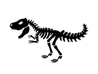 Dinosaur Tyrannosaurus skeleton.  illustration. For  logo, card, T-shirts, textiles, web. Isolated on white background.