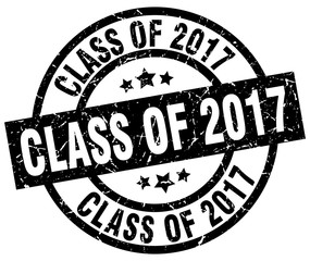 class of 2017 round grunge black stamp