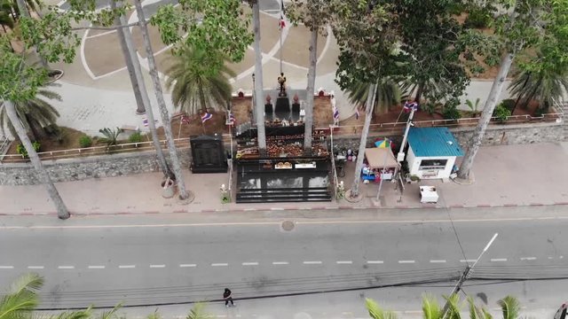 Aerial Shot Of Thai Sea
At Krom Luang Chumphon Khet Udom Sak Monument
Bangsare, Chonburi Province, Thailand