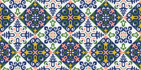 Azulejos Tile Vector Seamless Pattern