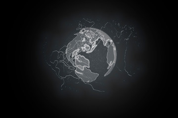 3d futuristic hologram of earth float in the air b