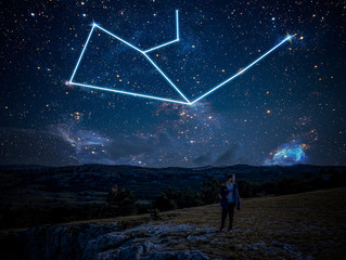 amazing constellation in the space, view from earth, elements of this image furnished by nasa b © Mihail
