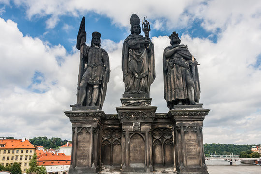 Statues of Saints Norbert, Wenceslaus and Sigismund, Charles Bridge, Prague