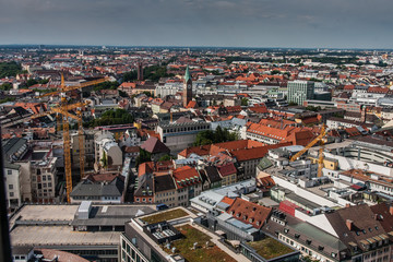 Cityscape of Munich, a view from Frauenkirche
