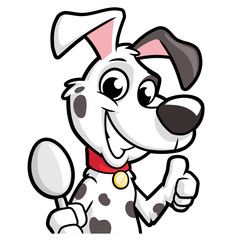 Fototapeta premium Cute little dog with spoon