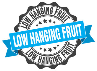 low hanging fruit stamp. sign. seal