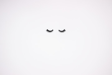 Eye lashes on the white background 