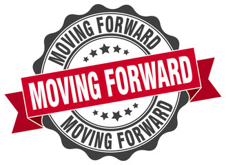 moving forward stamp. sign. seal