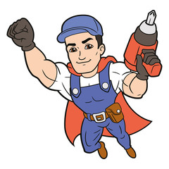 Superhero worker flying 2