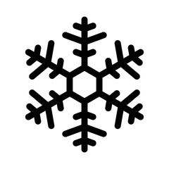 Snowflake, icon. Black. Vector illustration.