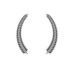 Laurel Wreath floral emblem. Heraldic Coat of Arms decorative logo isolated vector illustration.