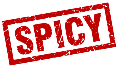square grunge red spicy stamp