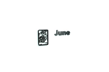 Illustration of June with dark text on light background