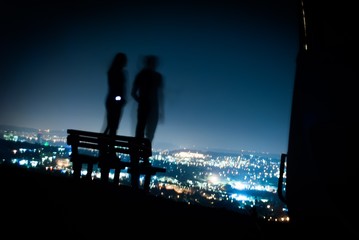 Fototapeta na wymiar pretoria couple at night