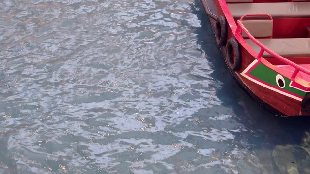 Chinese wooden boat at The Marina Bay Sands SINGAPORE