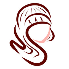 Head of a girl with beautiful long dark hair