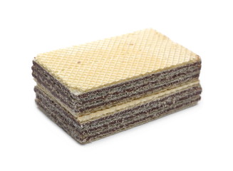 Chocolate wafers isolated on white background