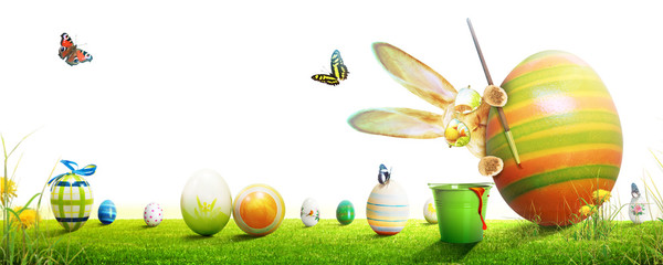 Ostern Kollage mit Osterhase