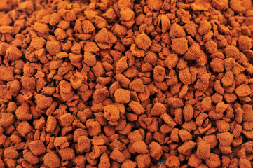 Brown instant coffee powder background and texture