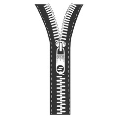 Zipper sketch engraving vector illustration. Scratch board style imitation. Black and white hand drawn image. © Oleksandr Pokusai