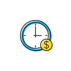 Time is money vector icon isolated on white background