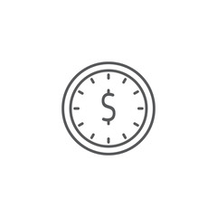 Time is money vector icon isolated on white background
