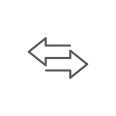 Transfer arrows outline icon. linear style sign for mobile concept and web design. Left right arrows simple line vector icon. Symbol, logo illustration.