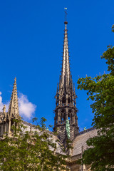 Spire of Cathedral of Notre Dame de Paris, France