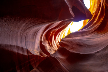 Curved sandstone formations at Antelope Canyon - travel photography