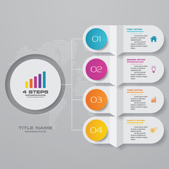 4 steps infographics chart design element. For data presentation.