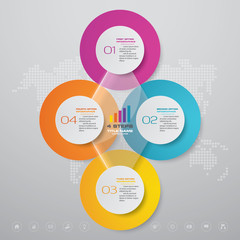 4 steps simple&editable process chart infographics element. EPS 10.	