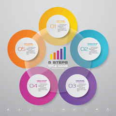 5 steps simple&editable process chart infographics element. EPS 10.	