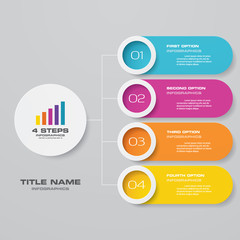 4 steps infographics chart design element. For data presentation
